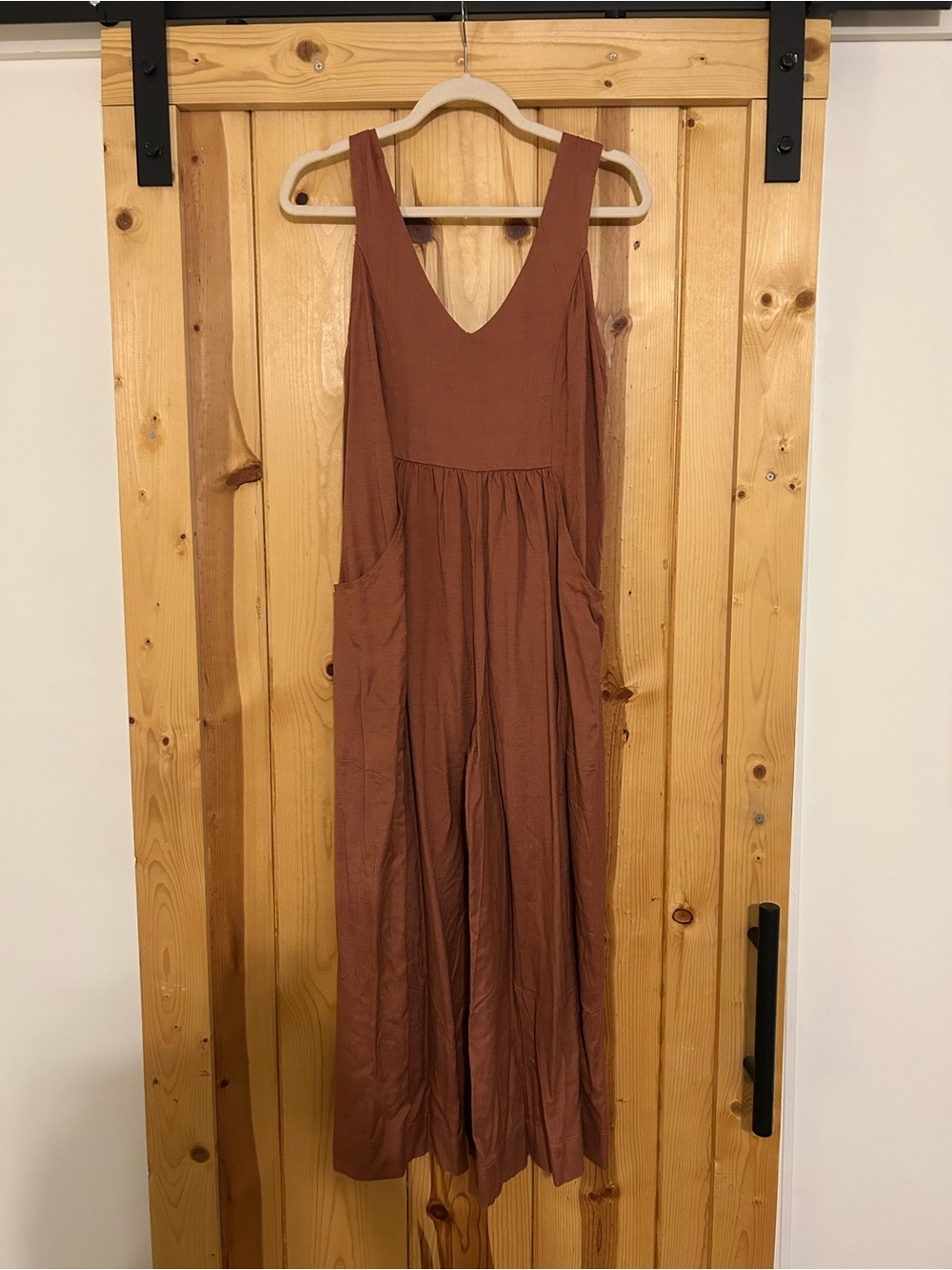 Millibon Rust Brown Wide-Leg Jumpsuit